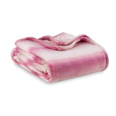 pink and white blanket folded on top of each other