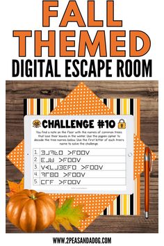 the fall themed digital escape room