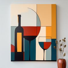 "Title: \"Vino Symphony\" - Abstract Wine Painting Print Description: Elevate your space with the enchanting beauty of \"Vino Symphony,\" a captivating abstract wine painting that celebrates the rich nuances and flavors of your favorite vintage. This high-quality print is a perfect addition to any wine lover's collection or a unique gift for those who appreciate the artistry of both wine and fine art. 🍷 About the Artwork: \"Vino Symphony\" is a harmonious blend of vibrant colors and expressive Colorful Art Paintings, Aesthetic Paintings, Realistic Oil Painting, Polygon Art, Wine Painting, Mandala Art Therapy, Beautiful Abstract Art, Cubism Art, Wine Glass Art