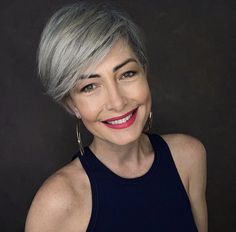 Silver Haired Beauties, Pixie Bob Hairstyles, Medium Hair Styles For Women, Going Grey, Grey Hair Inspiration, Shaggy Short Hair, Beautiful Gray Hair, Plank Challenge, Yoga Mantras