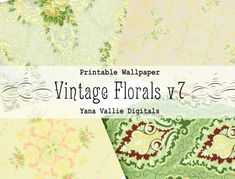 vintage floral wallpapers v7 by vanna valille digital's - available for purchase