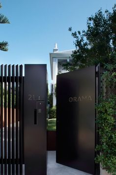 two black doors with the word obama written on them