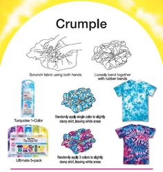 an advertisement for crumple with different types of items in the front and back