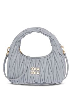 Miu Miu Wander, Miu Miu Bag, Leather Hobo Bag, Cornflower Blue, Leather Hobo, Nappa Leather