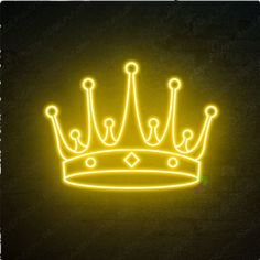 Crown Royal Neon Sign, Neon Crown Sign, Queen Sayings, Neon Crown, Crown Sign, Crown Neon Sign, Yellow Neon Sign, Powerful Queen, Sparkle Emoji