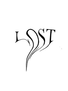 the word lost written in black ink on a white background