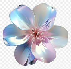 a blue flower with pink petals on it's petals, hd png clipart