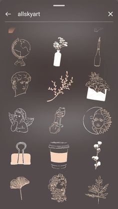 an iphone screen showing different types of flowers and other things on the phone's display