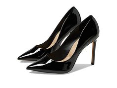 Sleek Round Toe Pumps For Formal Occasions, Modern Heels With 4-inch Heel For Business, Almond Toe Pump With Branded Heel For Parties, Formal High Heel Pump With Branded Heel Counter, Sleek Closed Toe Heels With Padded Heel, Sleek High Heel Pump With Padded Heel, Formal Pumps With Reinforced Heel, Sleek Heels With Padded Heel And Closed Toe, Elegant Synthetic Heels With Sculpted Heel