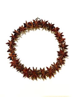 a wreath made out of star anisets on a white background