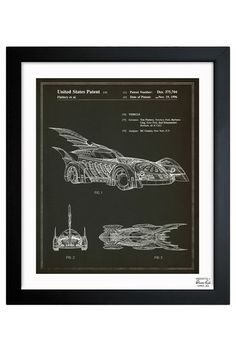 a blueprint drawing of a batmobile