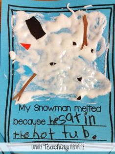 the snowman melted because he was in the wet tub craft for kids to make