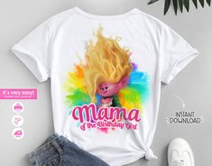 a white shirt with the words mama of the birthday girl on it