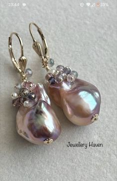 Pearl Jewelery, Modern Pearl Jewelry, Pearl Jewelry Design, Accesories Jewelry, Beachglass Jewelry, Glass Beads Jewelry, Jeweled Earrings, Gemstone Jewelry Handmade