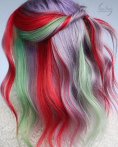 Halloween Hair Color Ideas, Halloween Hair Color, Dramatic Hair Colors, Exotic Hair Color, Two Color Hair, Exotic Hairstyles, Vivid Hair Color