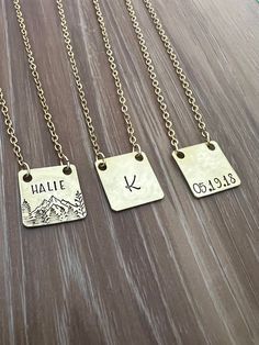 This necklace is the perfect gift idea because you can customize it to say anything you want! PLEASE LET ME KNOW  1. Phrase (see below for phrase length) 2. Font (see picture) 3. Any picture stamps (See picture) 4. Chain (see picture) 5. Charm Metal (aluminum, brass, or copper) Any additional instructions can be left in the optional message box during the checkout. (IMPORTANT) Please type your phrase exactly how you want it including capitalization and spelling. I will stamp your phrase exactly Steel Stamp, Black Sharpie, Silver Bow, Design Stamps, Message Box, Say Anything, Jewelry Cleaner, Punctuation, Metal Chain