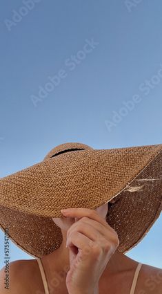 Stock Image: Young pretty woman hide face with straw hat Artsy Pics, Hide Face, Artsy Pictures, Insta Post, Straw Hat, Pretty Woman, Adobe Stock, Straw, Product Launch