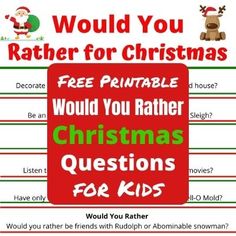 a christmas quiz is shown with the words, would you rather know what to do?