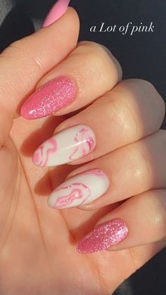 Pink Maximalist Nails, Unique Pink Nails, Pink Pony Club Nails, Minimal Nail Art Simple, Pink Nail Art, Nails Only, Pink Acrylic Nails, Nail Art Ideas, Dream Nails