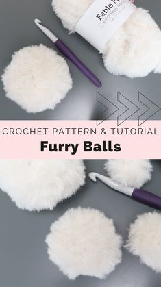 the crochet pattern and instructions for furry balls