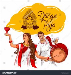 West Bengal Durga Puja Celebration Creative Stock Vector (Royalty Free) 1189413016 Durga Puja Image, Durga Puja Kolkata, Happy Durga Puja, Navratri Wishes, Creative Banners, Happy Navratri Images, Festivals Of India