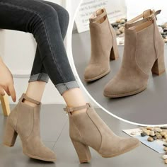 Chunky Ankle Boots, Martin Boots, Boots Ankle, Thick Heels, Dream Shoes, Boots Women, Womens Boots Ankle