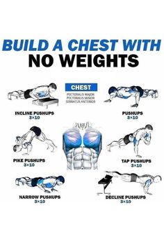 a poster showing how to build a chest with no weights