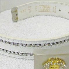 Reposhing This Item I Purchased From @Xespeed. Loved It, But Ready To Rotate For Something New. Questions? Leave A Comment Below! Crystal Belt, Versace Accessories, Accessories Vintage, Gianni Versace, Vintage Accessories, White Leather, Something New, Versace, In Italy