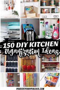 From kitchen cabinet organizing ideas to pantry organization, there are plenty of DIY kitchen organization ideas to choose from. Storage Hacks Diy, Kitchen Organization Ideas, Dollar Store Diy Organization, Kitchen Hacks Organization, Dollar Store Organizing, Diy Kitchen Storage