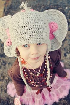 Kid's Peanuts the Elephant Beanie hat - head over to LoveCrochet to download the pattern and make your own! Elephant Hat, Crocheted Beanie, Crochet Kids Hats, Precious Gift, Crochet Elephant, Elephant Love, An Elephant, Crochet Hat Pattern, Love Crochet