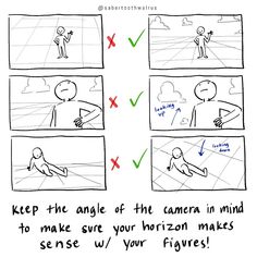 a comic strip showing how to use the camera