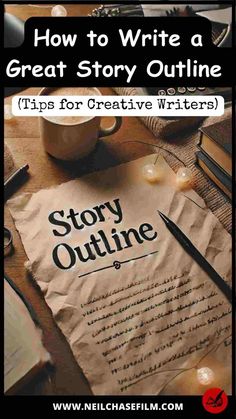 a piece of paper that says how to write a great story outline tips for creative writing