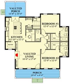 the floor plan for a two story house