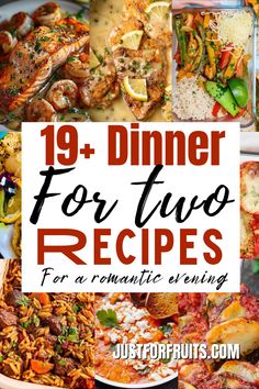 dinner for two with text overlay that reads 19 dinner for two recipes