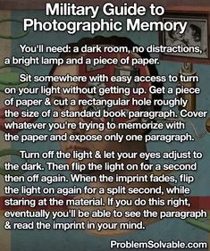 Studie Hacks, Photographic Memory, Random Tips, Ace Ventura, Effective Study Tips, Working Memory, Life Hacks Websites, Teen Life Hacks