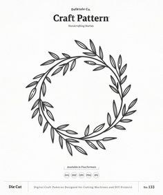 an image of a wreath made out of paper with the words craft pattern on it