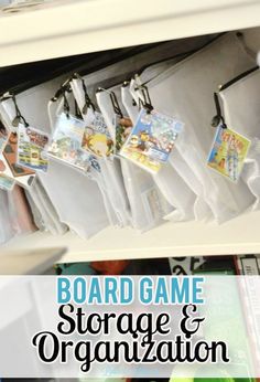 an organized board game storage and organization