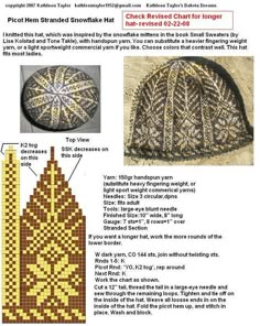 the pattern for a knitted hat is shown