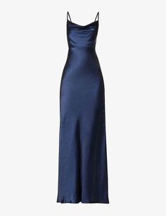 Satin Texture, Blue Silk Dress, Classy Prom Dresses, Visually Pleasing, Cute Prom Dresses, Cowl Neckline