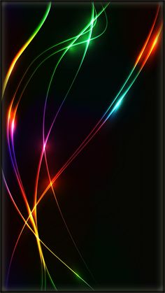 an abstract background with lines and colors in the form of curved curves on a black background