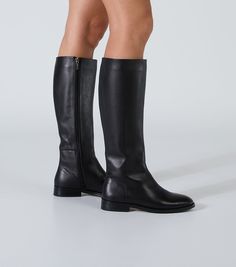 Meet Greta, our pared-back equestrian calf boot. Boasting a minimalist design with a round toe and convenient side zipper, this boot offers effortless style and practicality in one chic package. -Material: Leather -Sole: Rubber -Fit: True To Size -Toe-shape: Round -Features: Side Zipper -Heel: 2.5cm Leg Height x Calf Circumference x Opening Circumference 5 – 372mm x 340mm x 348mm 5.5 -376.5mm x 345mm x 353.5mm 6 – 381mm x 350mm x 359mm 6.5 – 385.5mm x 355mm x 364.5mm 7 – 390mm x 360mm x 370mm 7. Thigh High Boots Flat, Embellished Heels, Zipper Heels, Bridal Heels, Metallic Shoes, Tony Bianco, Bow Heels, Slingback Shoes, Low Boots