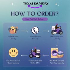 the texas laundry app is showing how to order