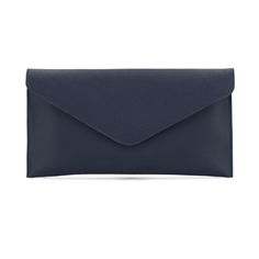 Discover the Navy Blue Pebbled Leather Envelope Clutch Bag - a fusion of contemporary style and enduring durability. The textured leather exterior exudes both charm and resilience. The envelope-style flap is equipped with a concealed snap, ensuring effortless functionality. With a detachable wristlet and chain strap, this bag provides adaptable options for any situation. Unveil the soft interior featuring a convenient pocket for organized storage. Beyond being a mere accessory, this clutch emerg Classic Blue Pouch Bag, Blue Pouch Bag For Business, Blue Business Pouch Bag, Blue Envelope Bag For Daily Use, Business Blue Pouch Bag, Modern Blue Rectangular Case Bag, Elegant Blue Crossbody Clutch, Modern Soft Leather Clutch For Office, Elegant Blue Evening Wallets