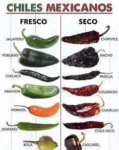 chiles are the most colorful peppers in the world, and they have different names