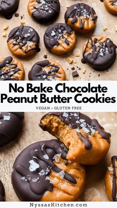 These no bake chocolate peanut butter cookies are made with just a handful of healthy ingredients. No baking required, very little clean up, and the most amazing peanut butter cookies that taste almost like a chocolate peanut butter cup when dipped in chocolate. Vegan, gluten free, refined sugar free, and paleo option.