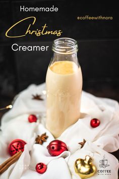 homemade christmas creamer recipe in a glass jar