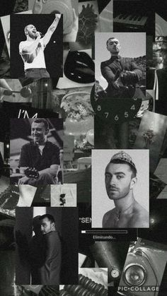 black and white collage with many different pictures