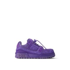 LOUIS VUITTON® - Lv Trainer Maxi Sneaker - Violet Luxury Purple Low-top Sneakers, Designer Purple Low-top Sneakers, Louis Vuitton Sneaker, Louis Vuitton Official Website, Alligator Print, The Cult, Louis Vuitton Official, Buckle Shoes, Pharrell Williams