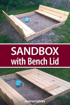 the sandbox with bench lid is being built