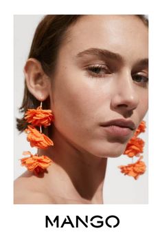 Shooting Ideas, Fleur Orange, Flower Pendant, Pendant Earrings, Women's Earrings, Black Friday, Singapore, Mango, Pen